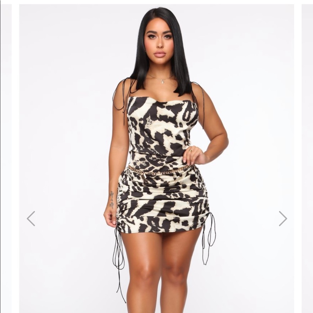 FASHIONNOVA Paw At My Strings Leopard Slip Dress
